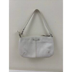 Fossil Pebbled Leather Small Hobo Wristlet Purse Off White